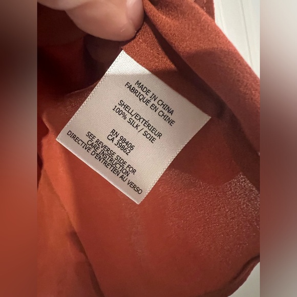 NWOT Theory Apala Double Georgette Silk Tank Top Shell size S petite SP Brown - Picture 5 of 6